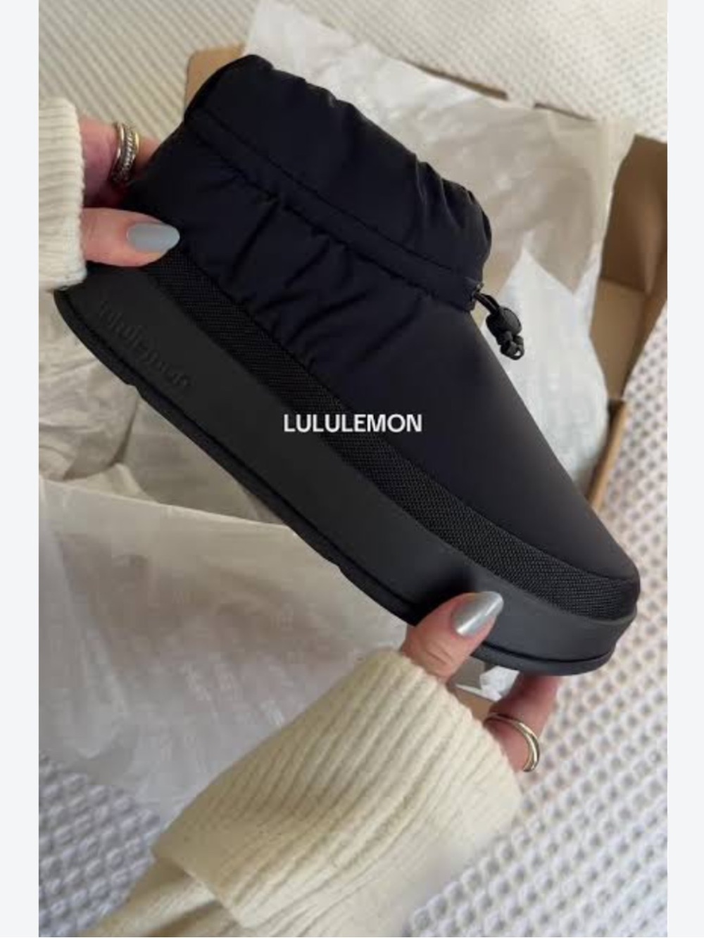 lululemon athletica Black Puffy Slide Boot